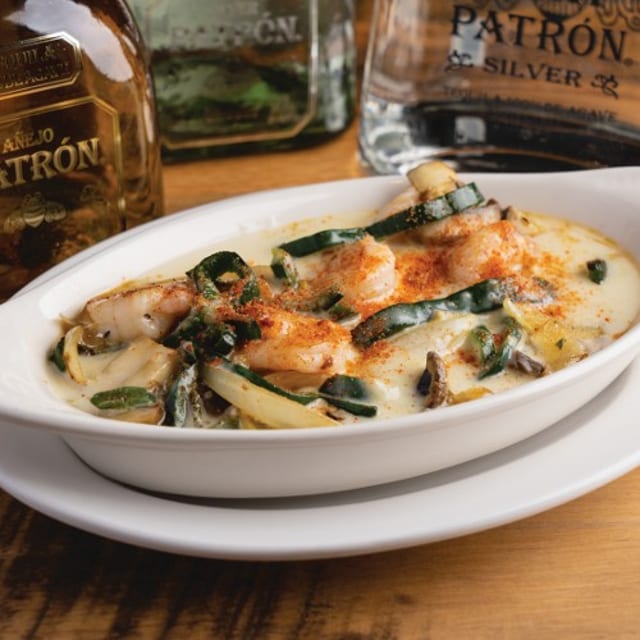 67. Queso Fundido with Shrimp.