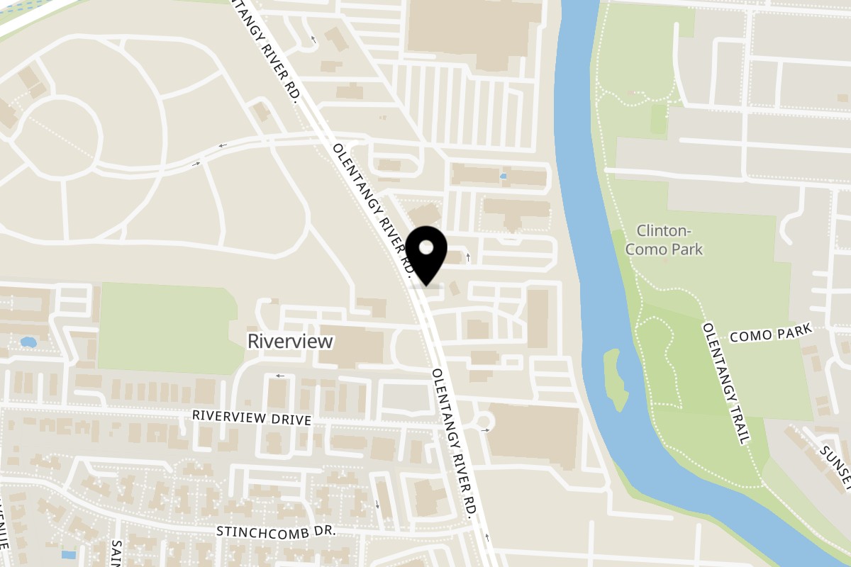 Map showing the location of El Vaquero El Vaquero Olentangy River Rd 614-261-0900 on 3230 Olentangy River Rd in Columbus
