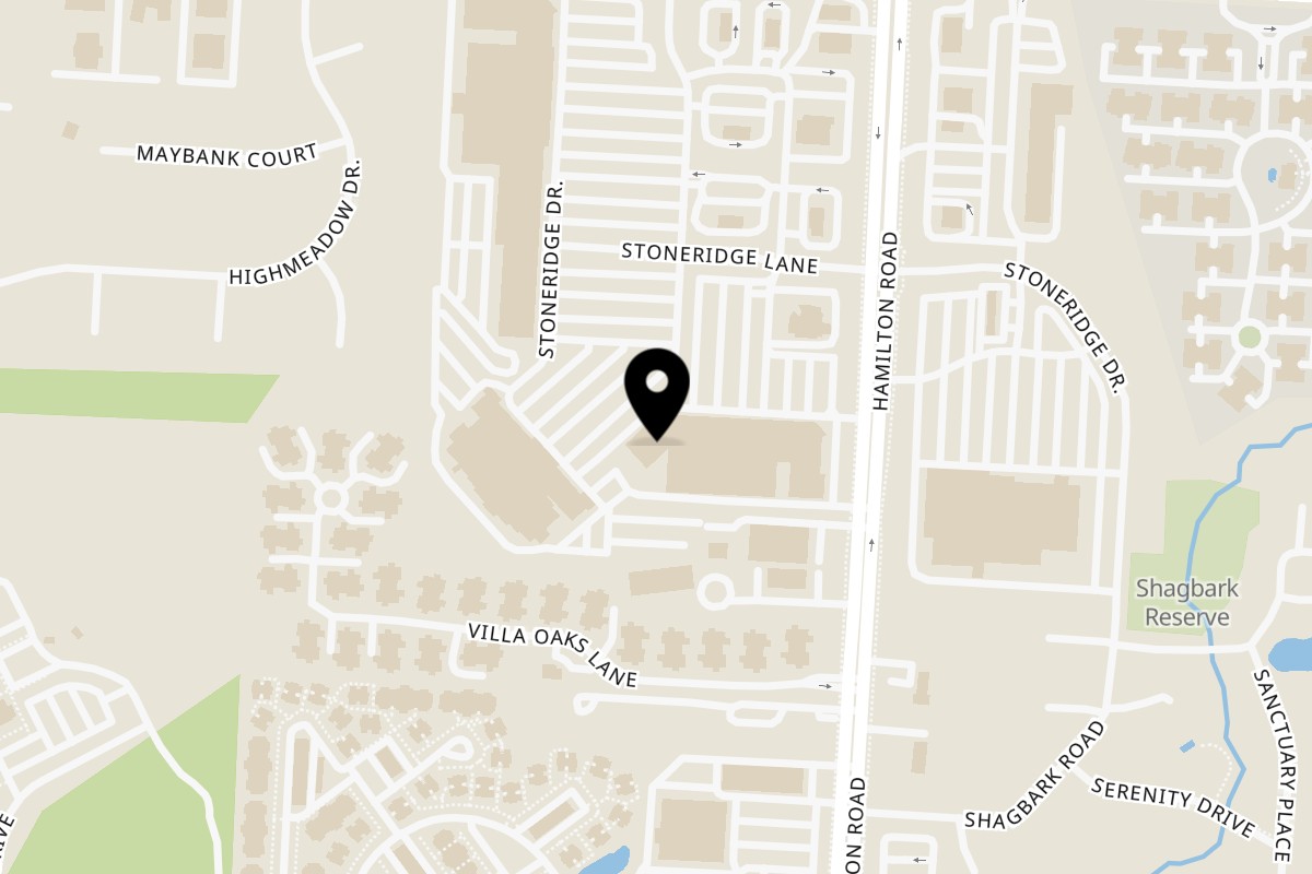 Map showing the location of El Vaquero El Vaquero - Gahanna (614) 428-1725 on 375 Stoneridge Ln in Gahanna