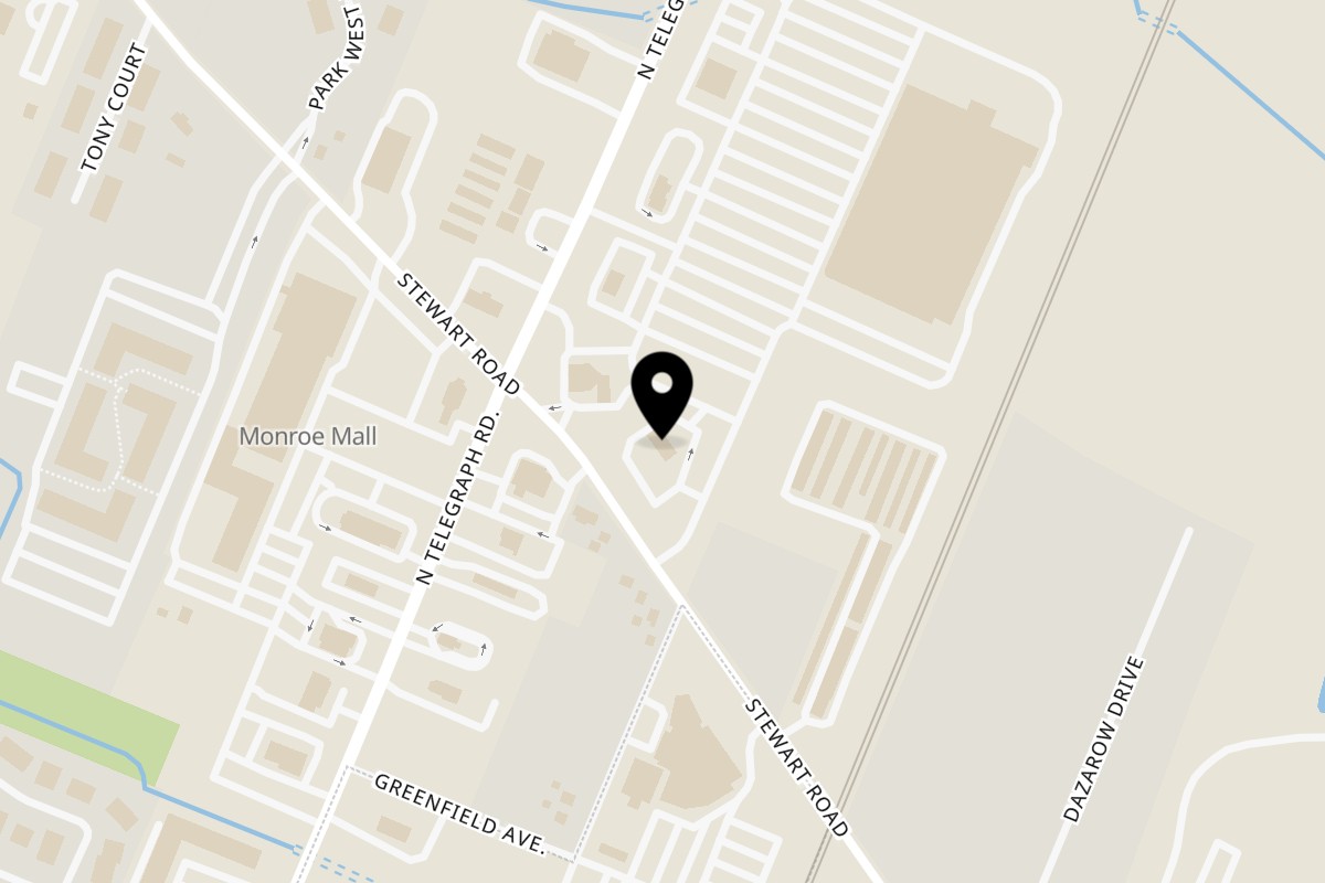 Map showing the location of El Vaquero El Vaquero - Monroe (734) 241-7663 on 1270 Stewart Rd in Monroe